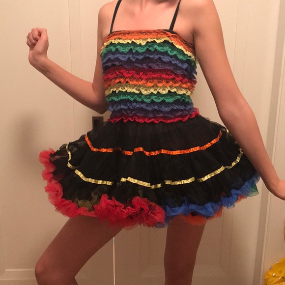 Rainbow Ruffles Girls Halloween Costume - Picture 1 of 3